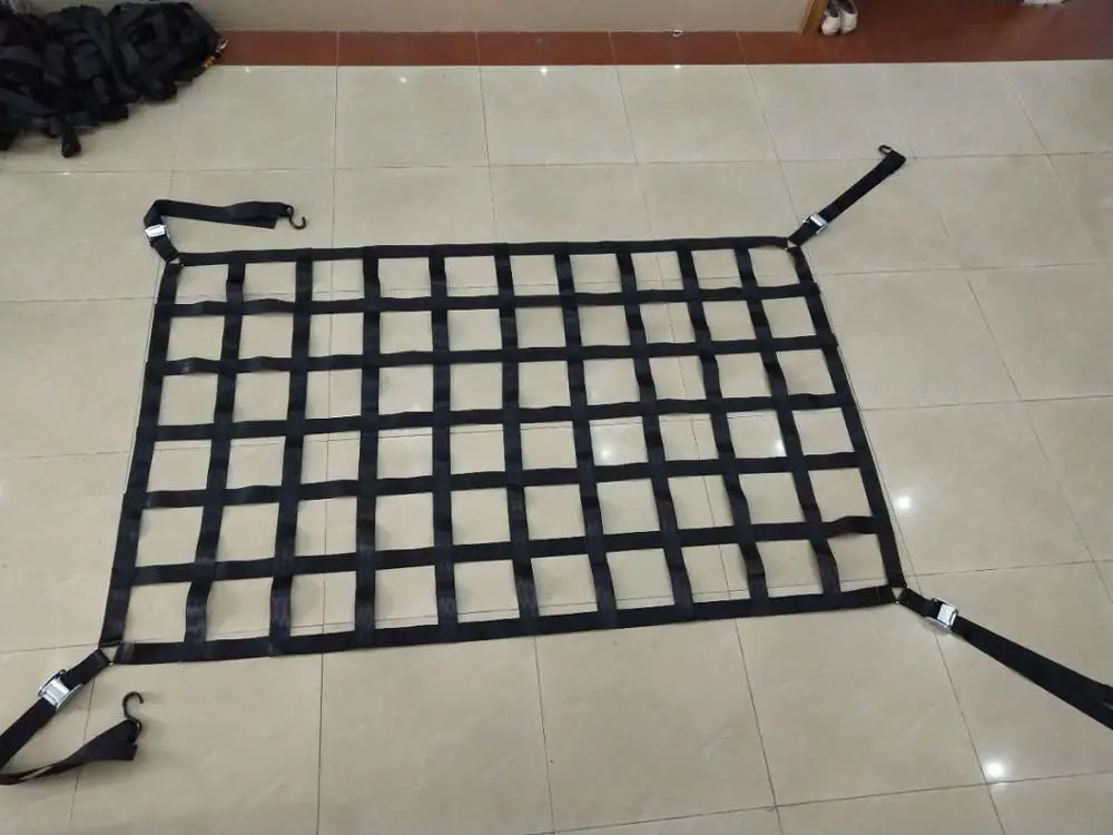 Heavy Duty Black Polyester Webbing Cargo Net for Lifting