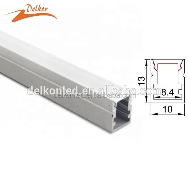 10*13mm Frosted /Clear/Opal Lens Slim Flat LED Aluminum Profiles /LED Extrusion for 8mm LED Strip