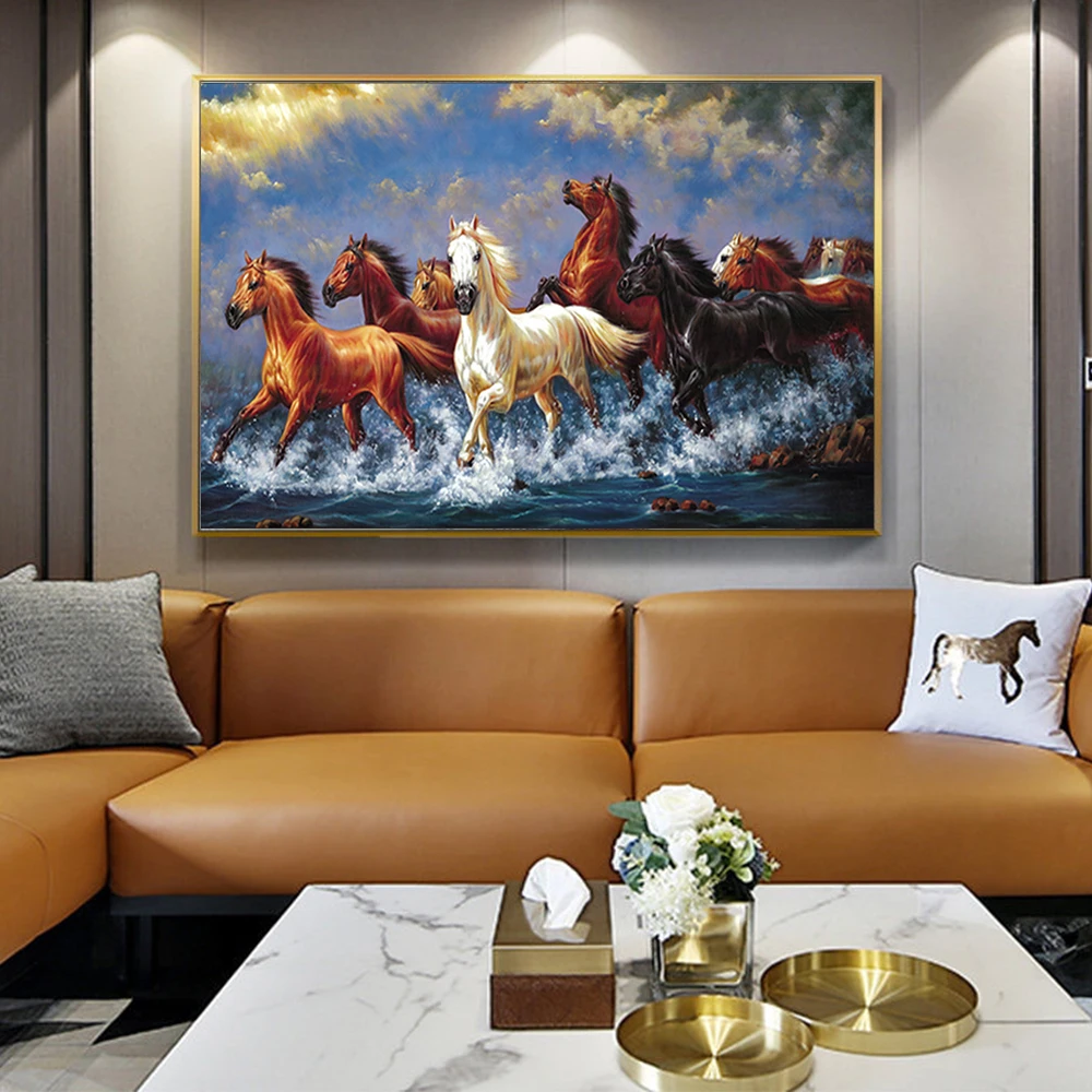 Custom canvas wall art home goods original famous oil paintings with horses
