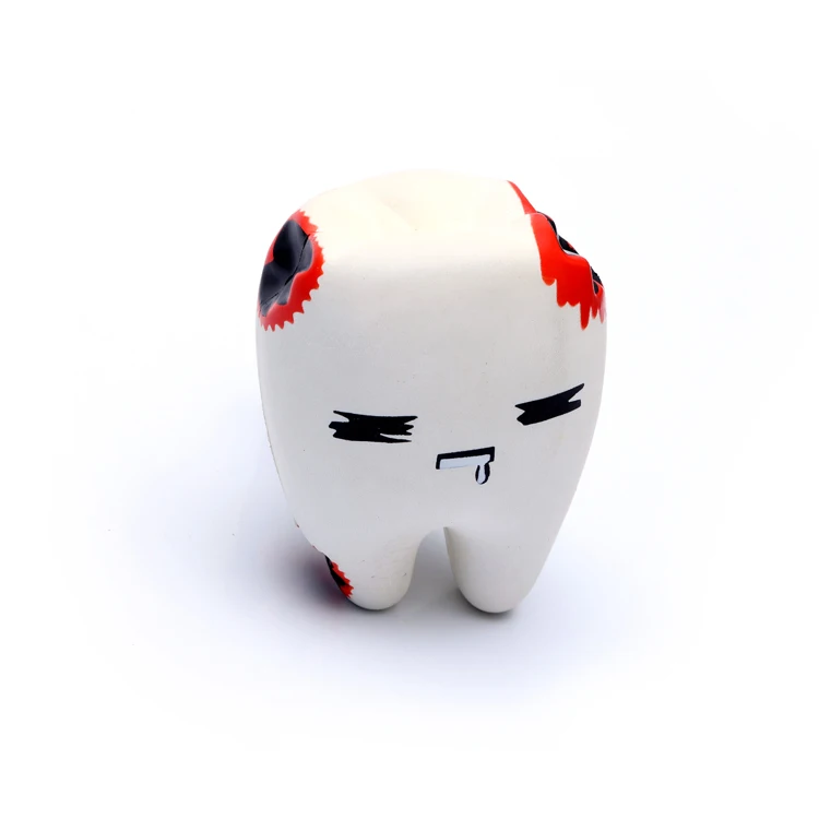 custom 2019 pu foam cheap medical stressball tooth stress reliever for kids