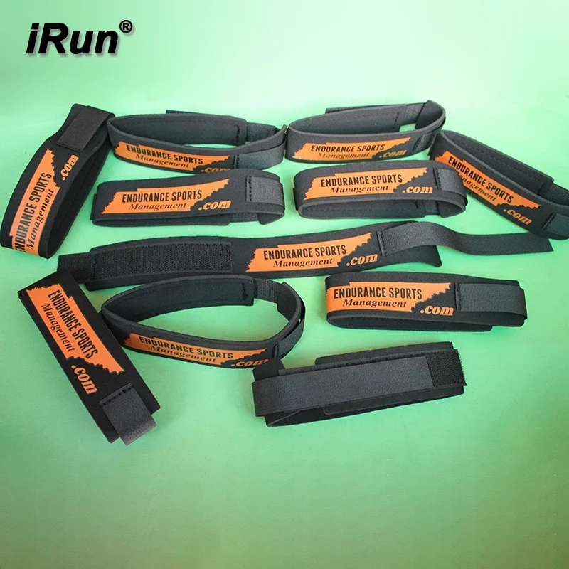 iRun Hook And Loop Padded Ankle Strap For Race Running Triathlon Adjustable Timing Chip Bracelets with customized packag service