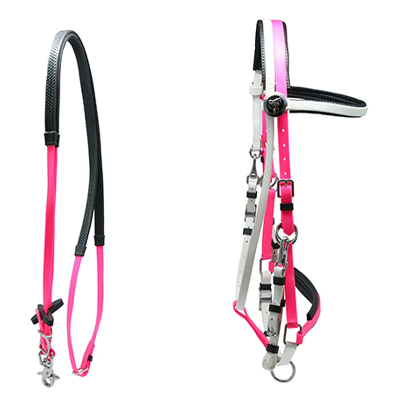 Full Draft Size Australian Saddle Style Western Horse Bridle Halter Durable Nylon for Ponies Cobs Made Durable PVC Endurance