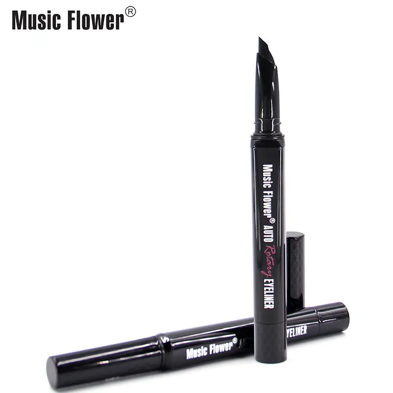 Music Flower High Quality OEM  Black Waterproof Makeup longwearing Smudgeproof Auto Rotating Push up Matte Eyeliner Pencil