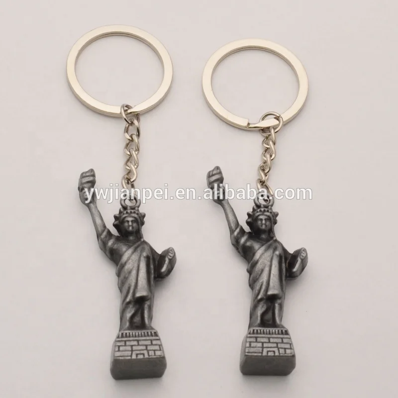 3D USA New York Statue of Liberty Keyring Metal Carabiner Tourist Souvenir Keychain