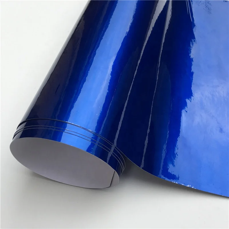 Premium midnight blue High Gloss Metallic Glossy Speed Car Vinyl Wrapping Film Flexible and Stretchable PVC