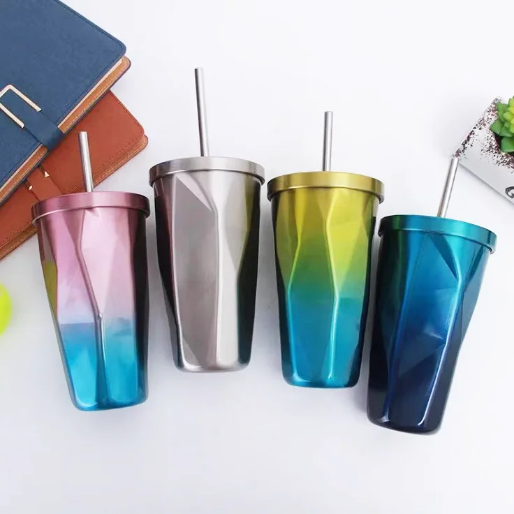 New product 16 Oz Stainless Steel Double Walled Insulated Coffee Tumbler With seal lid and straw