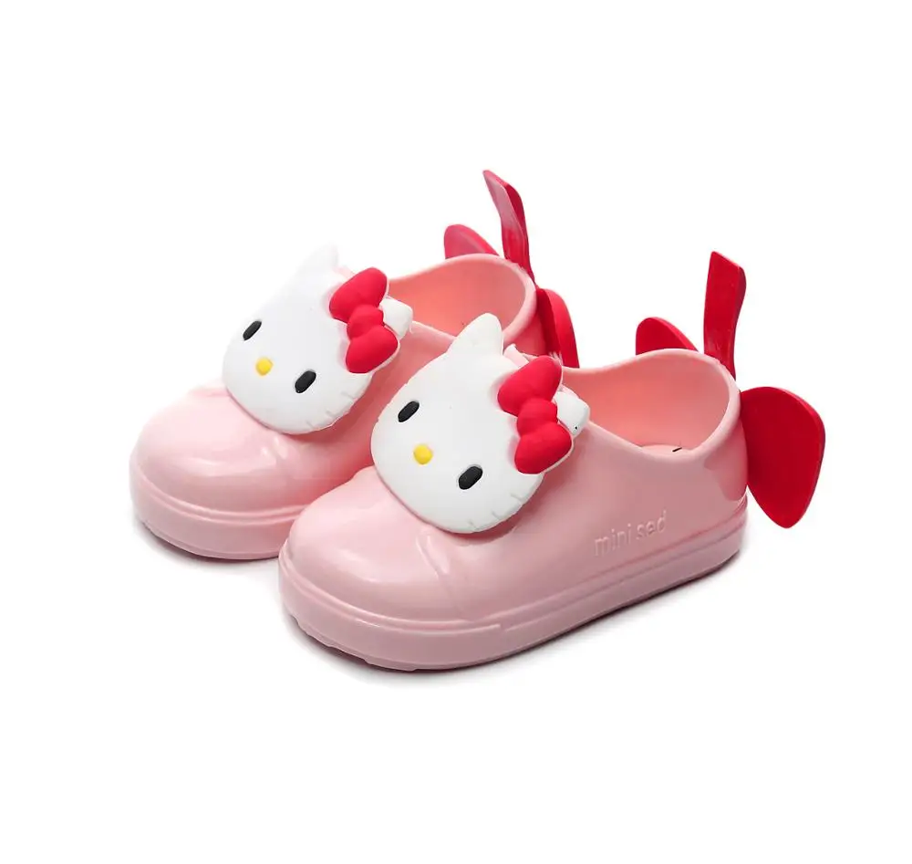
2019 Lovely cat design kids girls pvc jelly rain boots 