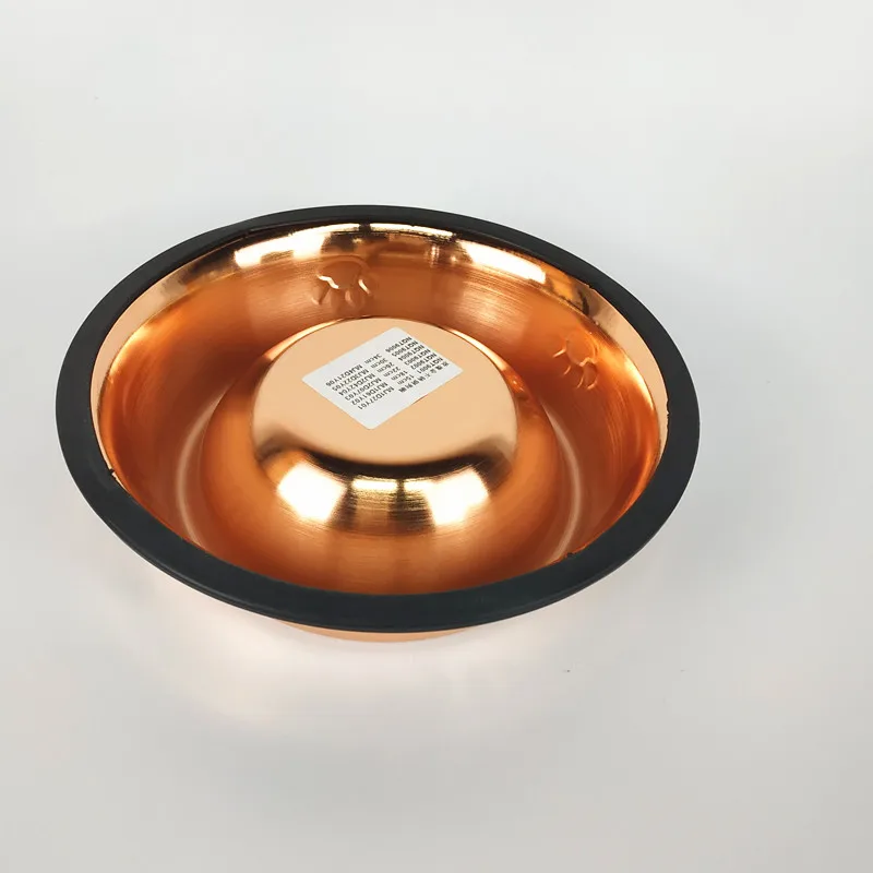 High Quality Gold Rose Copper Pet Bowls Hot Sale Unique Design Stainless Steel Copper Dog Bowl