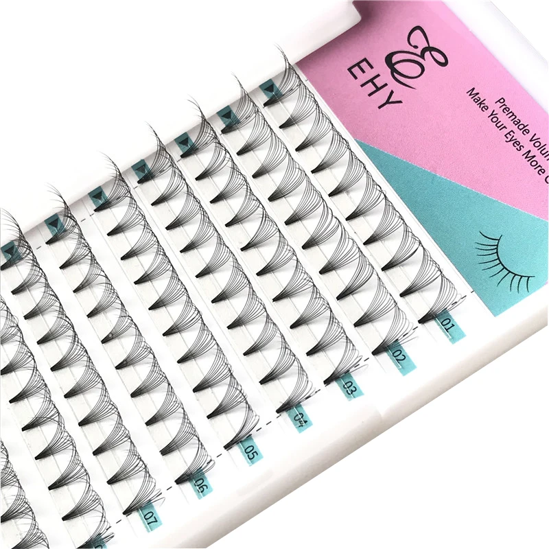 Private label pre-made volume fans lashes 10d Russian volume eyelash extension easy fan lash