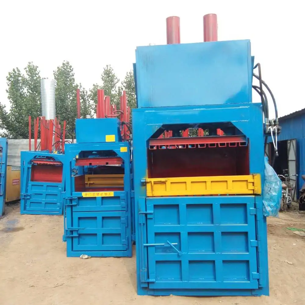 2019 newest vertical hydraulic baler for wool/cotton/straw, hydraulic waste paper, bottles baling press machine