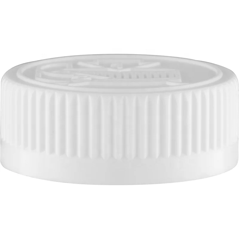 38-400 White Child Resistant Cap w/F217 Liner, 38mm CRC plastic cap