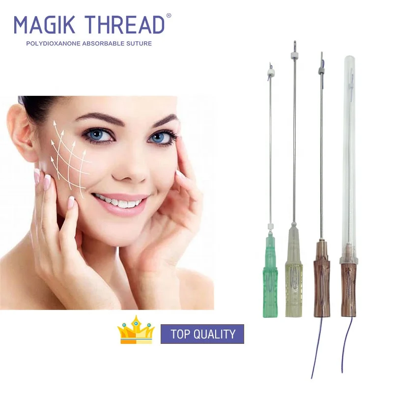 Косметическая абсорбируемая нить для шовного типа полидиоксаноновая с подъемной нитью