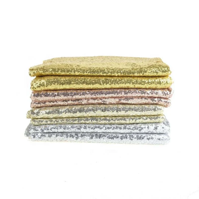 60/80/120cm Sparkly Material Cloth Rose Gold Sequin Glitter Round Tablecloth Wedding Party Decor