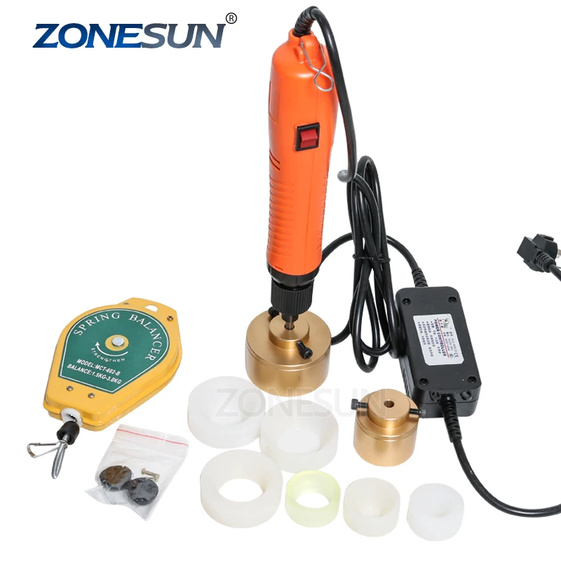 ZONESUN ручная электрическая машина для запечатывания пластиковых бутылок с большим крутящим моментом и регулируемой скоростью