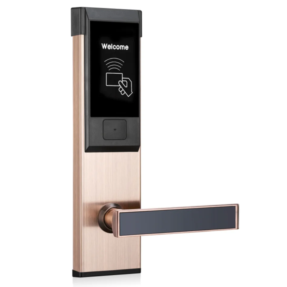 New model high quality stainless steel hotel RFID lock with black pearl color and free software