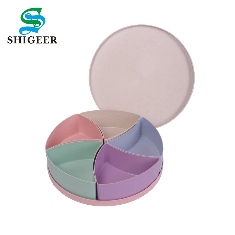 
 Высокое качество, индивидуальная многоцветная форма цветка, пшеничная солома, фруктовая тарелка, тарелка для конфет  