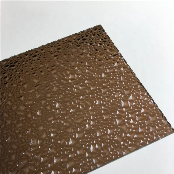 UV resistant PC diamond polycarbonate embossed sheet for door decoration