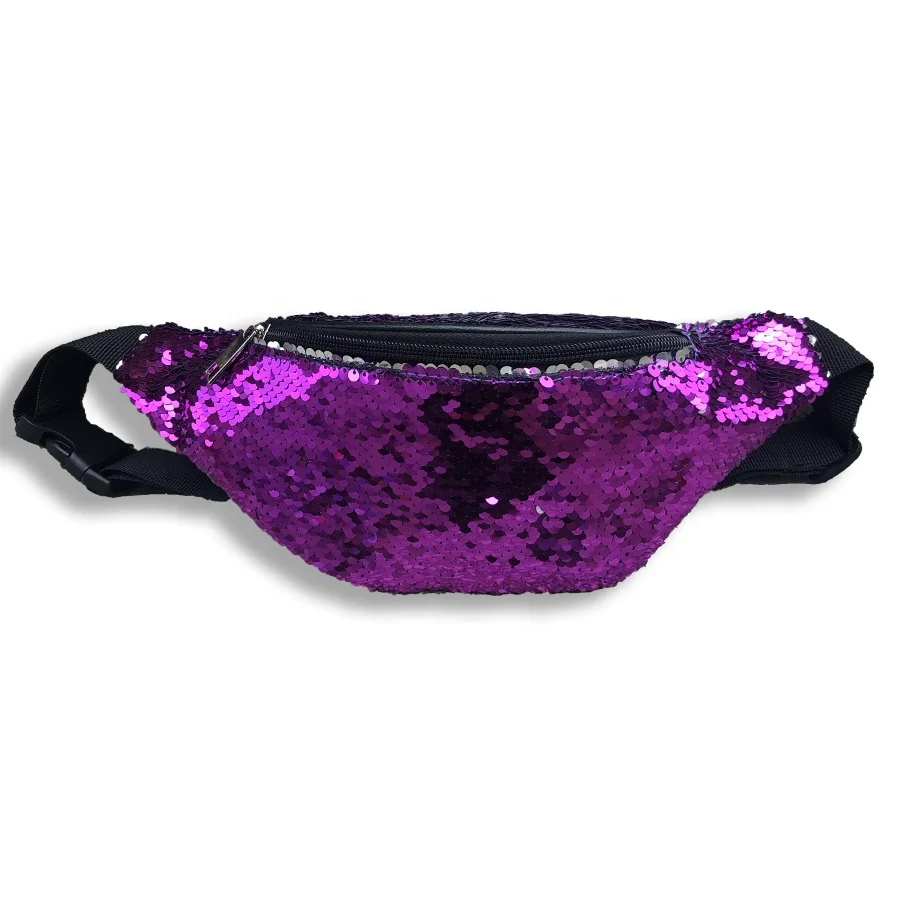 Hot Selling Glitter Sequins Waist Bag Fanny Pack Fashion Reflective Shiny Pink Fanny Pack