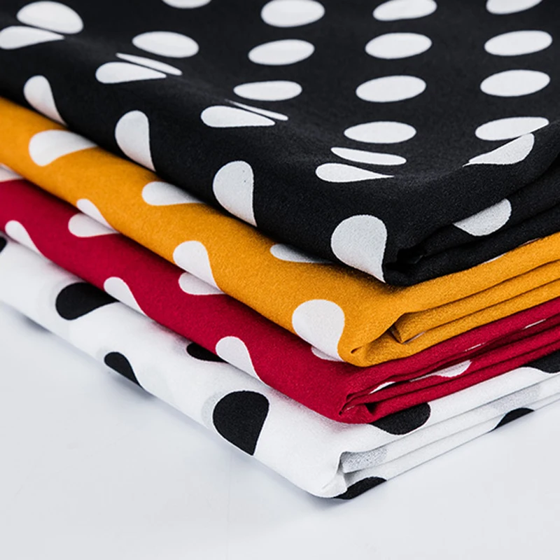 
Textile hot sale woven polyester luster polka dot chiffon fabric for cloth 