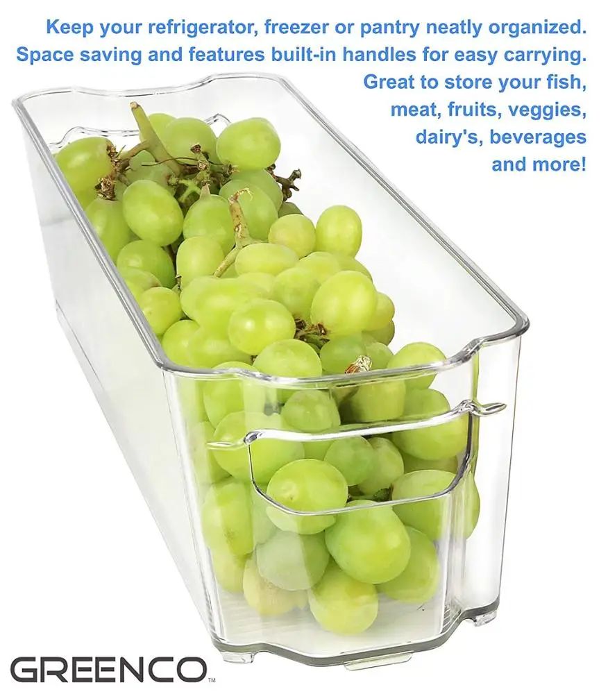 Freezer Bins Refrigerator Organizer Stackable Food Storage Containers