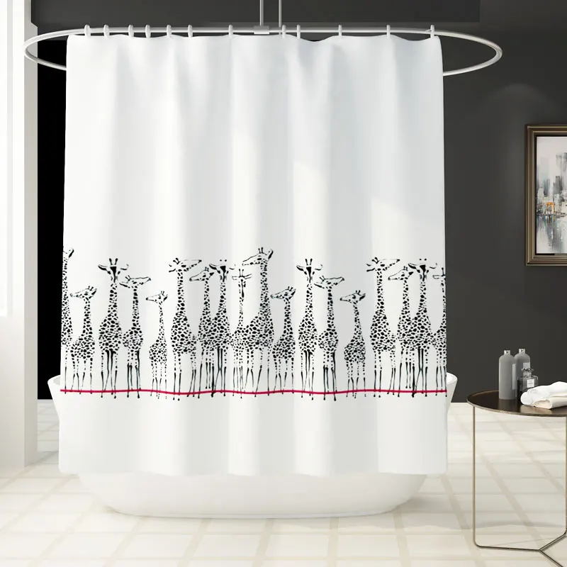 Amazon best sell Waterproof Polyester 3d print designer bath mat and  shower curtain