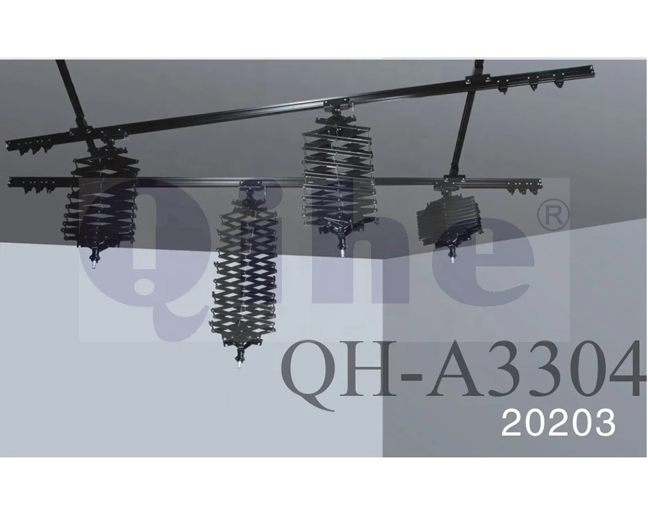 QIHE QH-A3304, потолочные рельсовая система с 4 шт. пантографы, рельсы 3 м