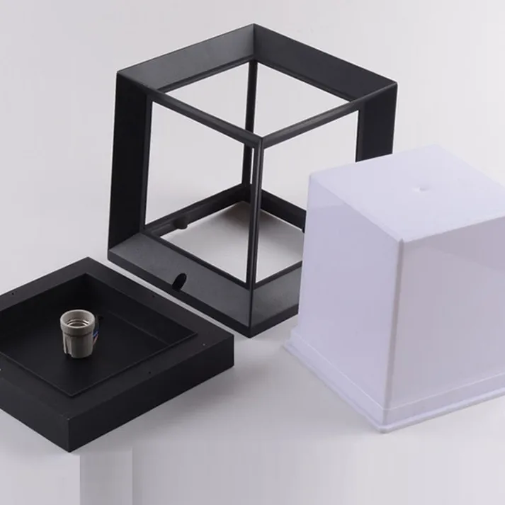 Outdoor Waterproof LED Solar Gate Light SMD E27 Square Column Main Gate Pillar Light