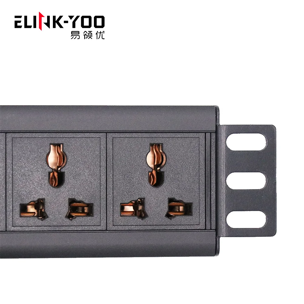 19inch 1.5U 7 way universal electric standard socket rackmount industrial pdu socket Power distribution unit