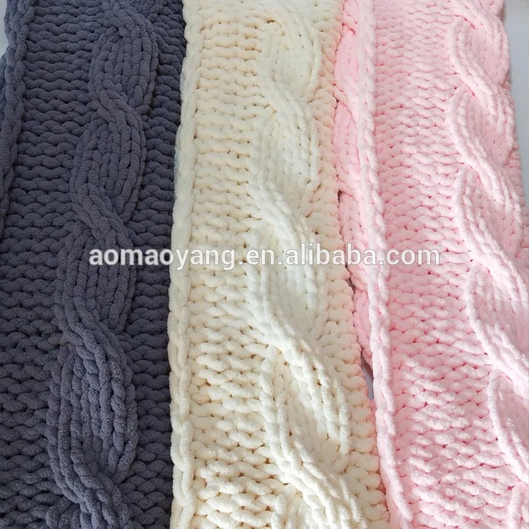 handmade giant chunky knit  100% Polyester Chenille Yarn Crochet