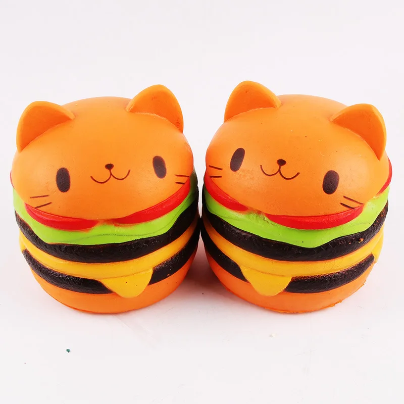 
PU Foam Squeeze Eco Friendly Non Toxic Hamburger Kawaii Cat Scented Kids Squishy Toys 