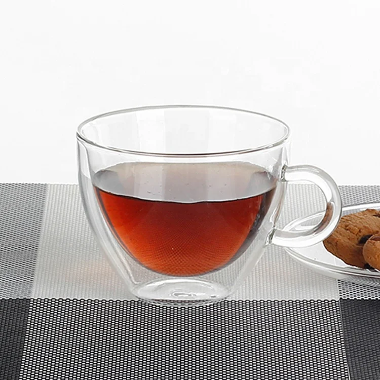 Высокое боросиликатное эспрессо двойными стенками Стеклянная чашка кофейная чашка