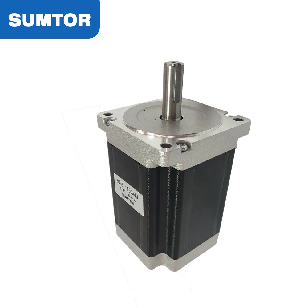 Длина 118 мм с двойным шпоночным пазом 8.5N.m удерживающий момент nema 34 2-фазный 4-проводный гибридный станок с ЧПУ 24-вольтны