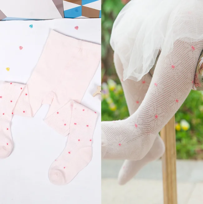 Тонкие хлопковые детские колготки для ранней осени носки девочек с цветами Детские сетчатые маргаритками из полипропилена