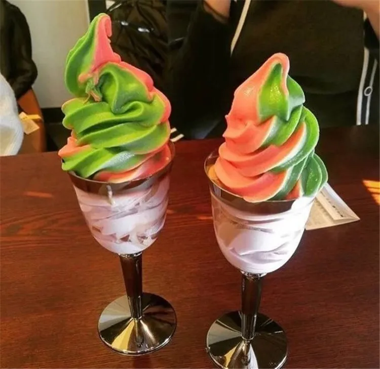 2023 Table Top Rainbow Soft Ice Cream Machine Automatic Food Grade Frozen Yogurt Gelato Maker wth Strawberry Flavor