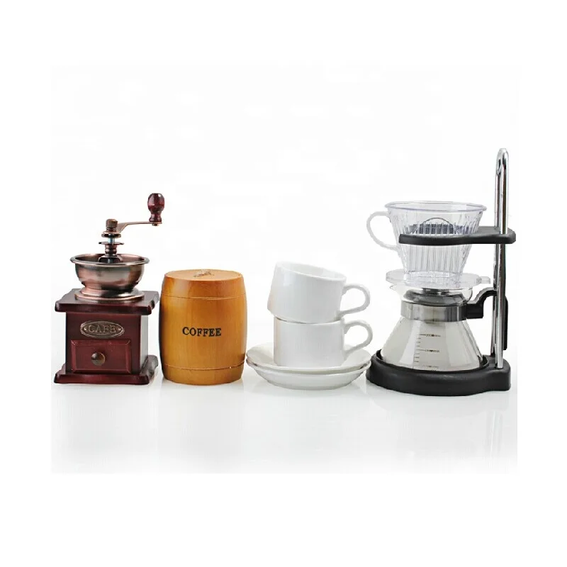
Do DIY Nice Portable Coffee Gift Box V60 dripper set bean Grinding machine coffee & Tea Sets T015 