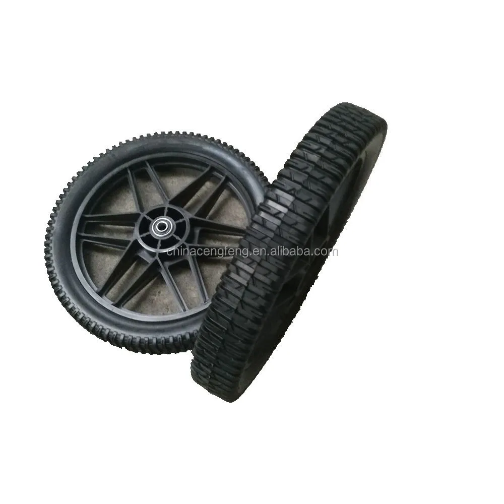 
14 inch plastic wheel washer cart wheel garden lawn mower cart wheel 