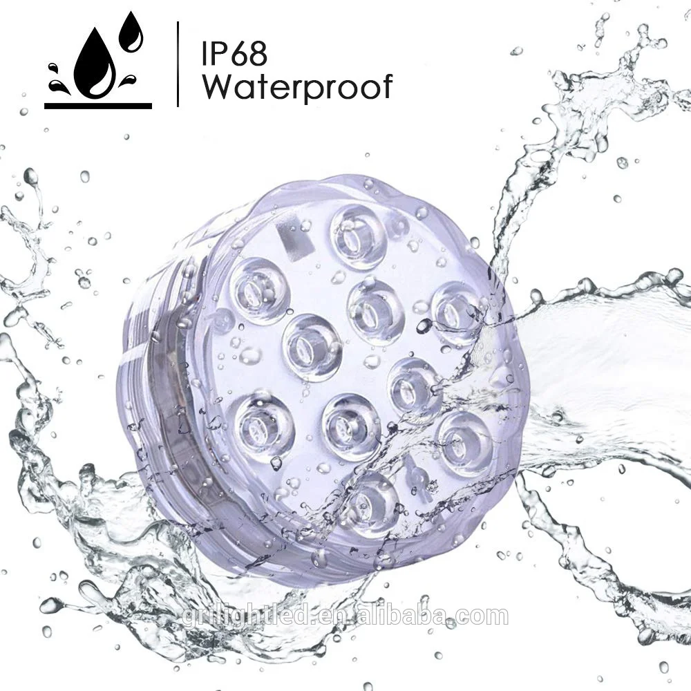 RGB ir remote pond tea light waterproof submersible lights decorative led flower vase light