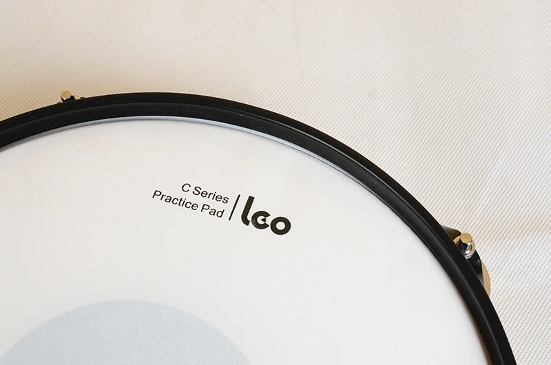 Tunable 12 inch Silent Drum Practice Pad with Wooden Base and Steel Frame