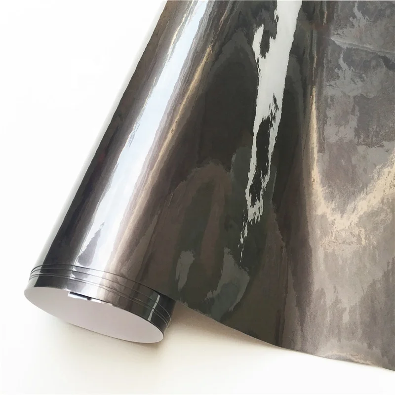 Black grey Metallic Sparkle Gloss Vinyl Car Wrap Film 1.52*20m Roll DIY Easy to Install No-Mess Decal Automotive Vinyl Wraps