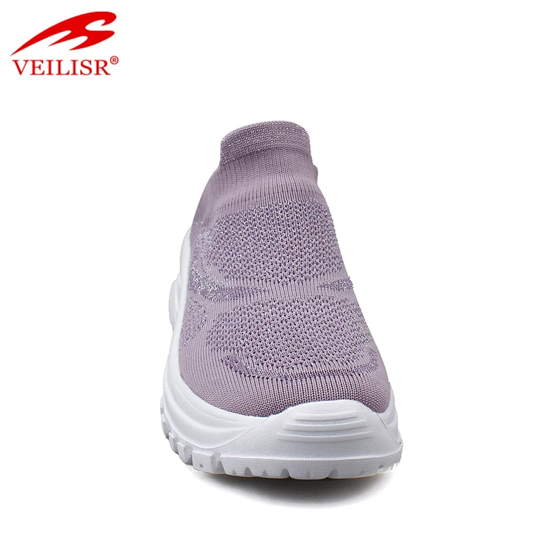China Wholesale Low Price comfortable Outdoor knit fabric ladies sports casual shoes chunky women sneakers