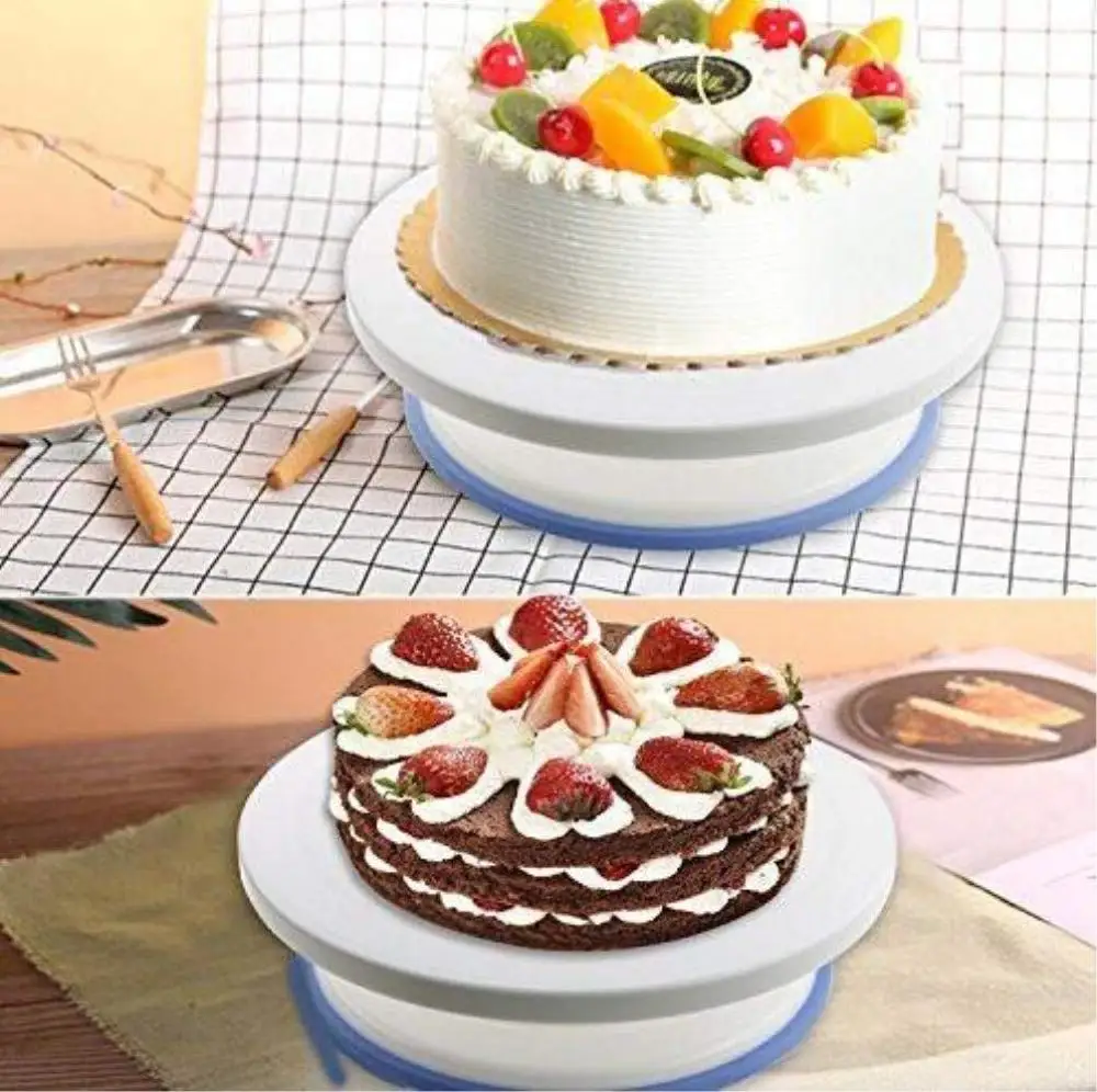 Food-Grade 11' Round Revolving Cake Decorating Stand/ Cake Turntable for Cookies Cupcake