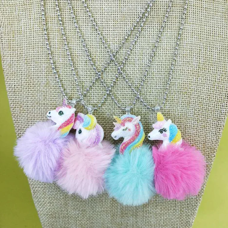 Fashion 5 Colors unicorn party favors kids unicorn necklace