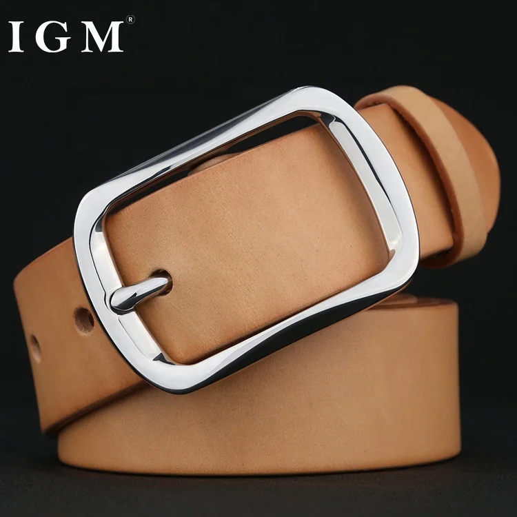 Luxury Men Genuine Leather Belt With Stainless Steel Buckle