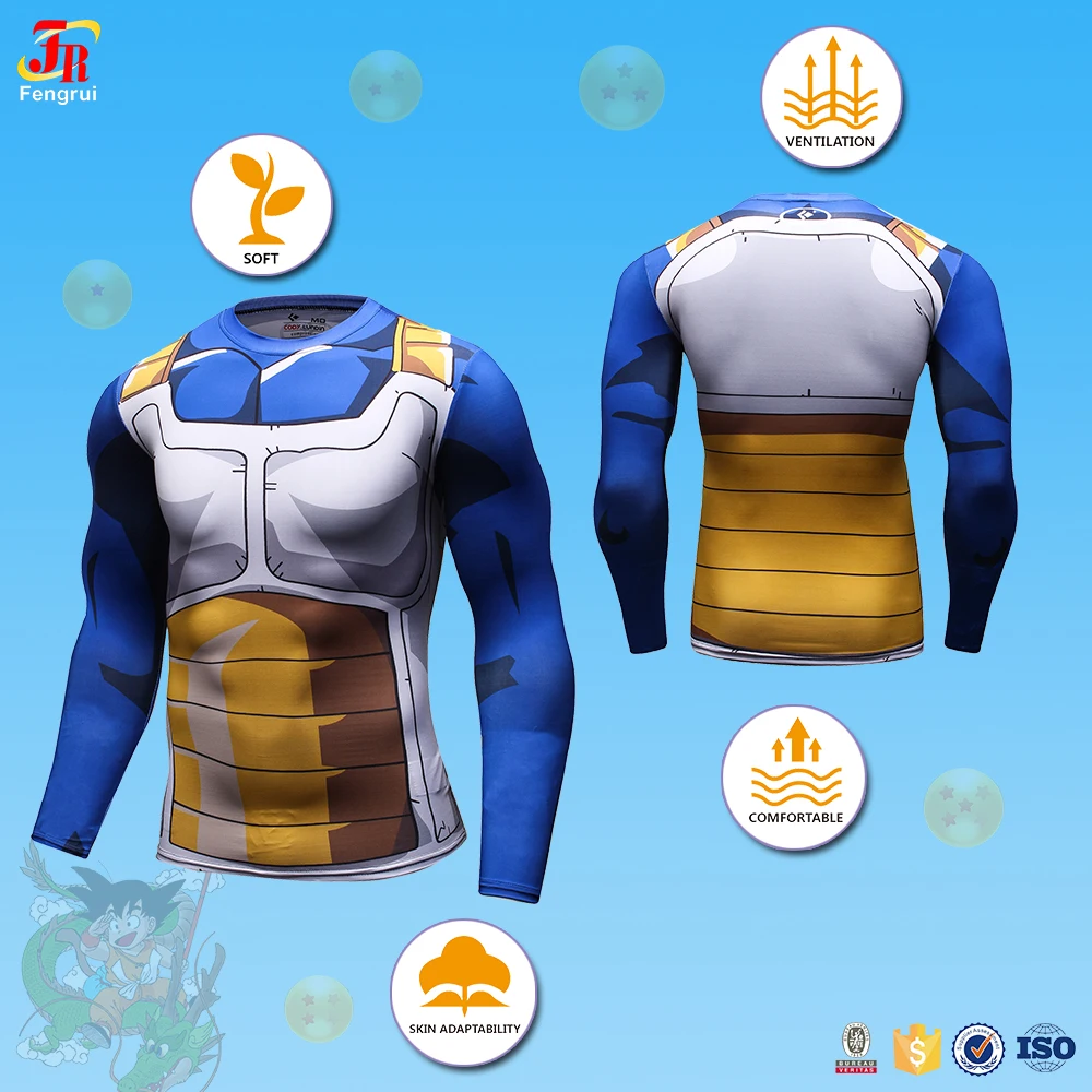 Wholesale Anime Clothing Goku DTG Printer Compression T Shirt