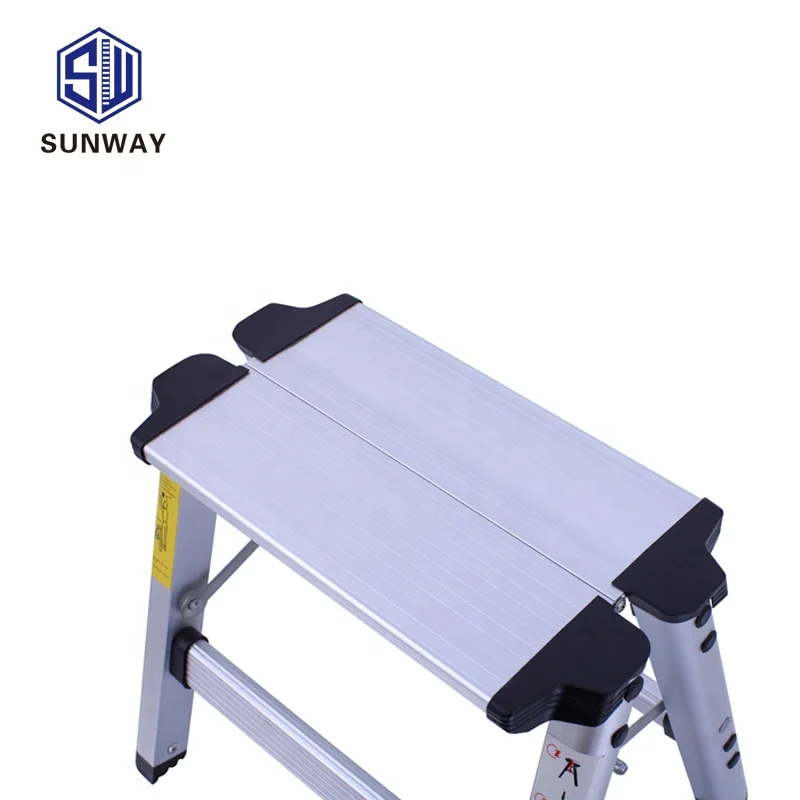 Two-step Folding Portable Aluminum Ladder Fishing Stool For Household Use