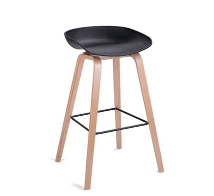 Manufacturer supply durable wood and pp bar chair with footrest