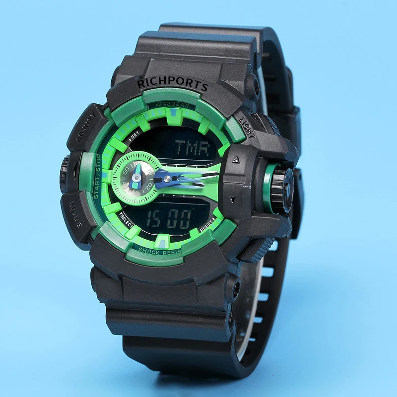 custom brand digital watch chronograph LED japan movt quartz pocket watch waterproof sport wrist men watch