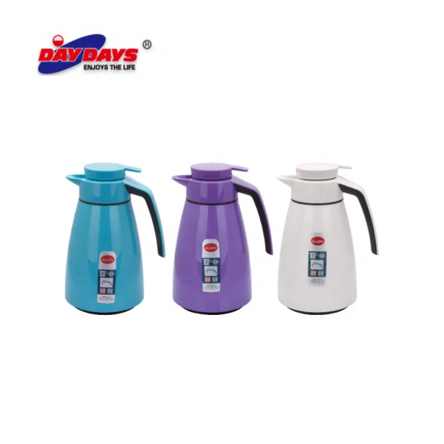 Wholesale PP plastic body 1000ml vacuum tea pot glass refill liner thermos coffee pot