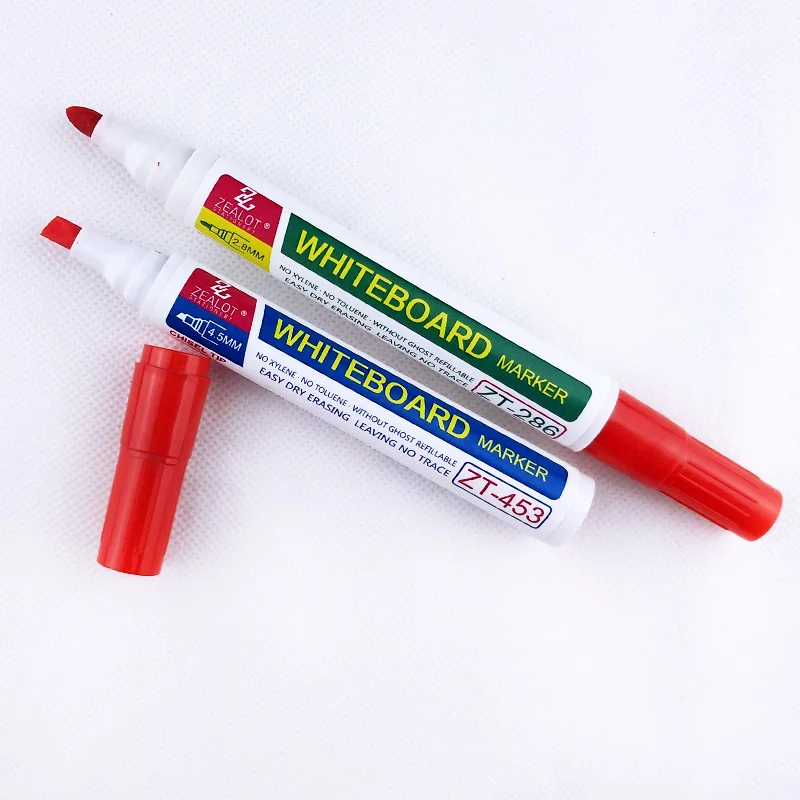 China Factory Cheap Refill Ink Whiteboard Marker Hot Plastic Tube Marker Board Chisel  Whiteboard Marker