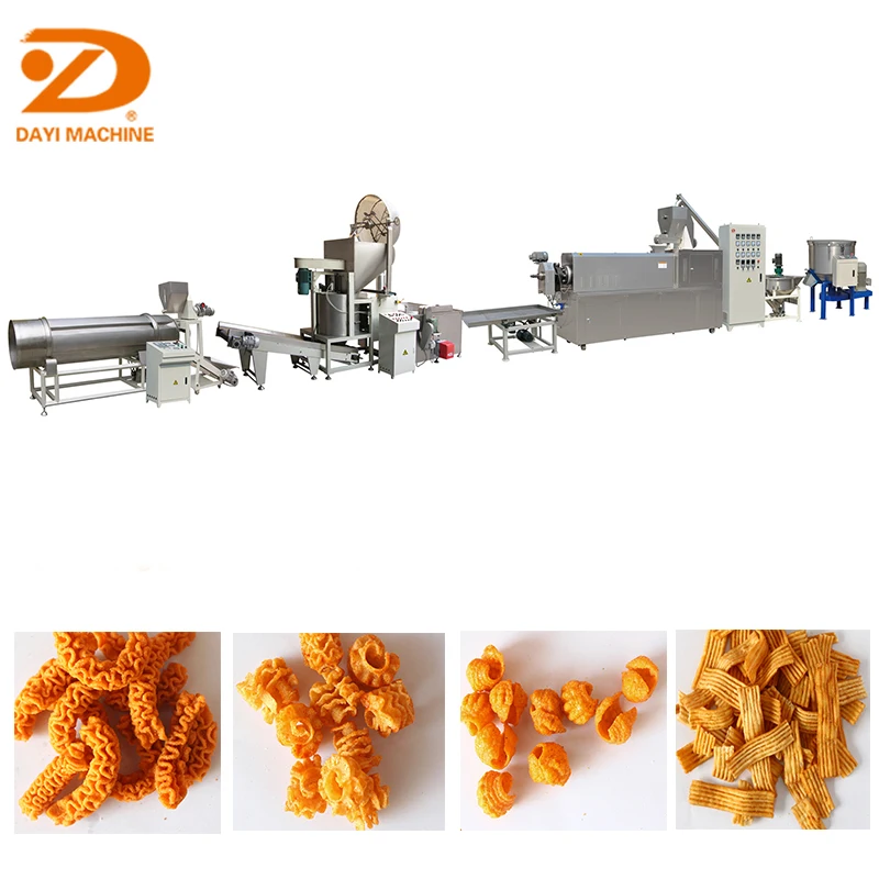 Pizza Rolls Crispy Shell Processing Line Fried Snack Food Wheat Flour Bugles Chips Making Machine